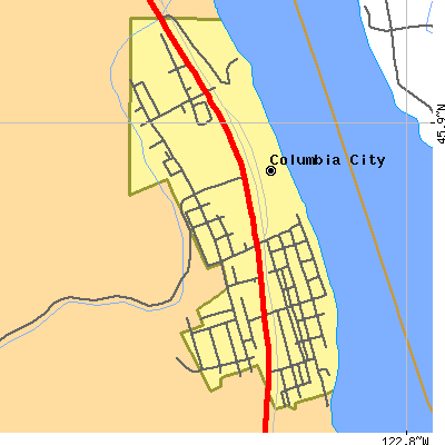 Zip code 97018 close-up map