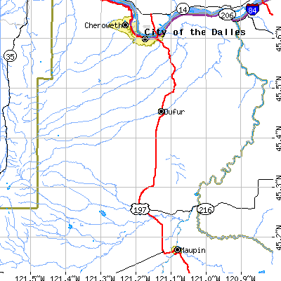 Zip code 97021 close-up map