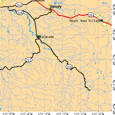 Zip code 97023 close-up map