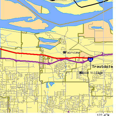 Zip code 97024 close-up map