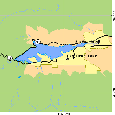 Zip code 92315 close-up map