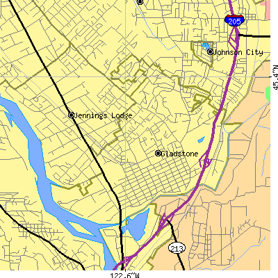 Zip code 97027 close-up map
