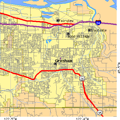 Zip code 97030 close-up map