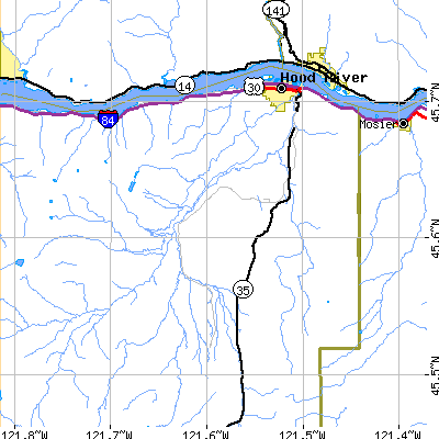 Zip code 97031 close-up map