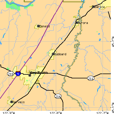 Zip code 97032 close-up map
