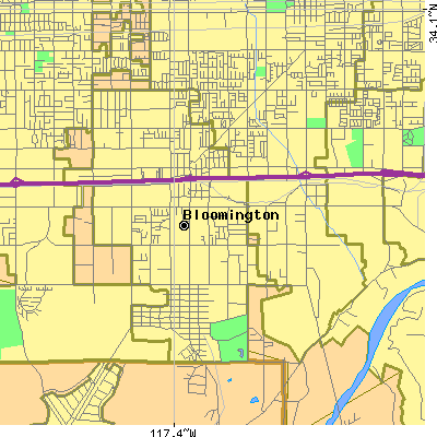 Zip code 92316 close-up map