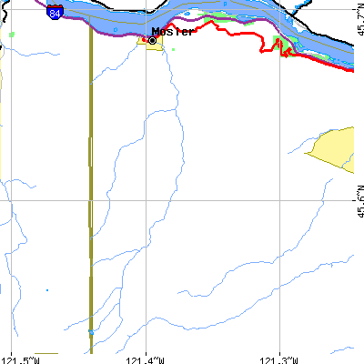 Zip code 97040 close-up map