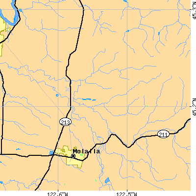 Zip code 97042 close-up map