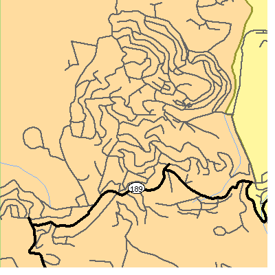 Zip code 92317 close-up map