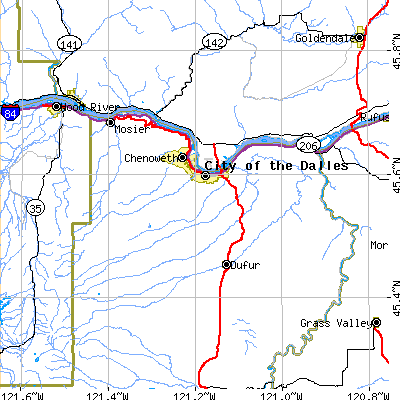 Zip code 97058 close-up map