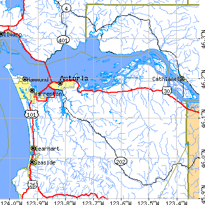 Zip code 97103 close-up map