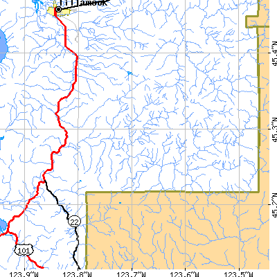 Zip code 97108 close-up map