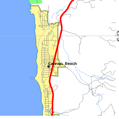 Zip code 97110 close-up map