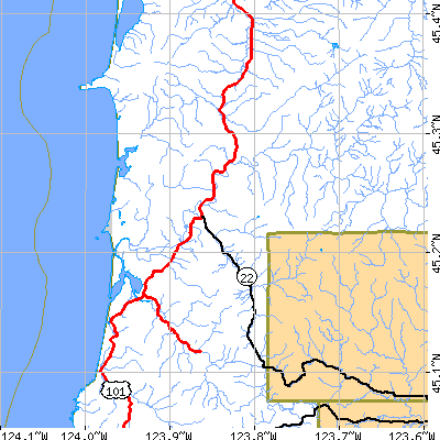 Zip code 97112 close-up map