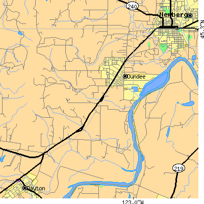 Zip code 97115 close-up map