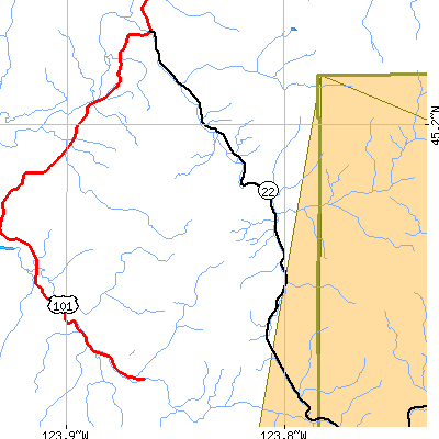 Zip code 97122 close-up map