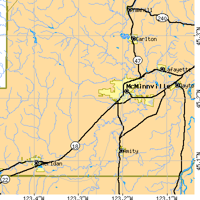 Zip code 97128 close-up map