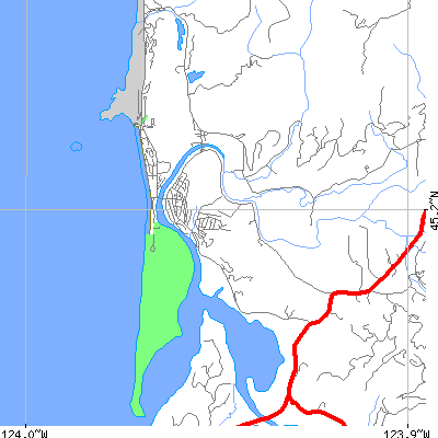 Zip code 97135 close-up map
