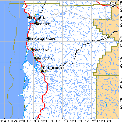 Zip code 97141 close-up map