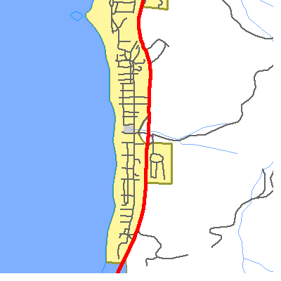 Zip code 97145 close-up map