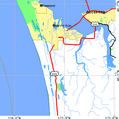 Zip code 97146 close-up map