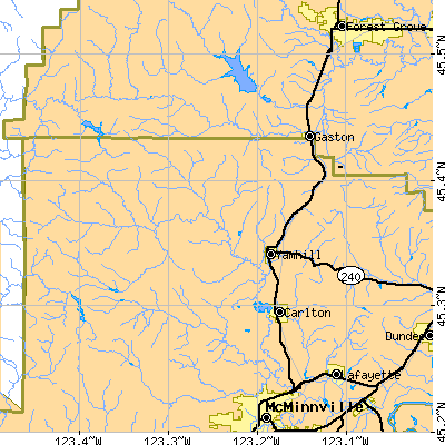 Zip code 97148 close-up map