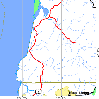 Zip code 97149 close-up map