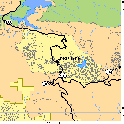 Zip code 92325 close-up map