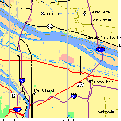 Zip code 97211 close-up map
