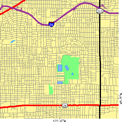 Zip code 97215 close-up map