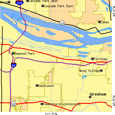Zip code 97230 close-up map