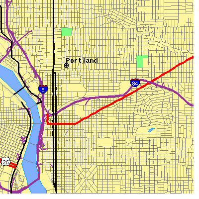 Zip code 97232 close-up map