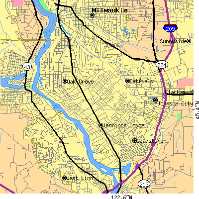 Zip code 97267 close-up map