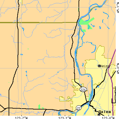 Zip code 97304 close-up map