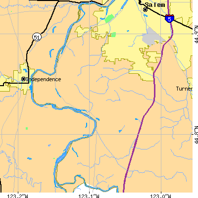 Zip code 97306 close-up map
