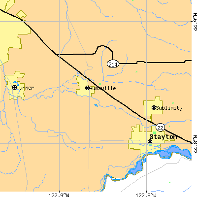 Zip code 97325 close-up map