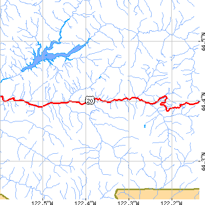 Zip code 97329 close-up map