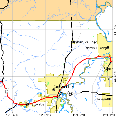 Zip code 97330 close-up map