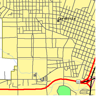 Zip code 97331 close-up map