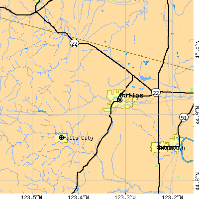 Zip code 97338 close-up map