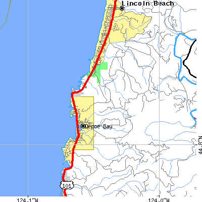 Zip code 97341 close-up map