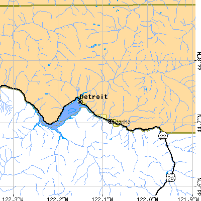 Zip code 97342 close-up map