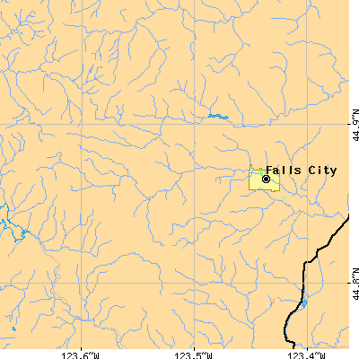 Zip code 97344 close-up map