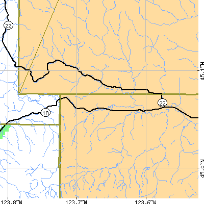 Zip code 97347 close-up map