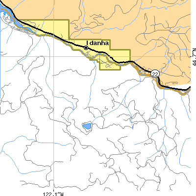 Zip code 97350 close-up map