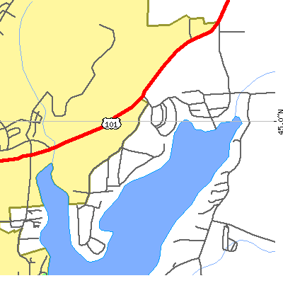 Zip code 97364 close-up map