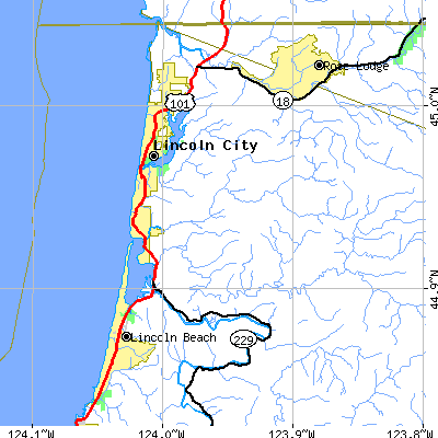 Zip code 97367 close-up map