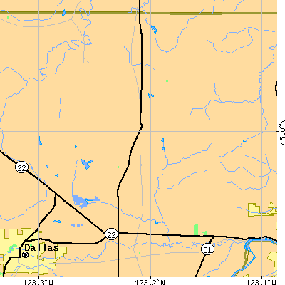 Zip code 97371 close-up map