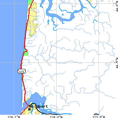 Zip code 97376 close-up map