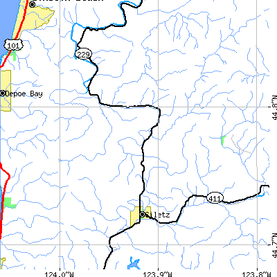 Zip code 97380 close-up map
